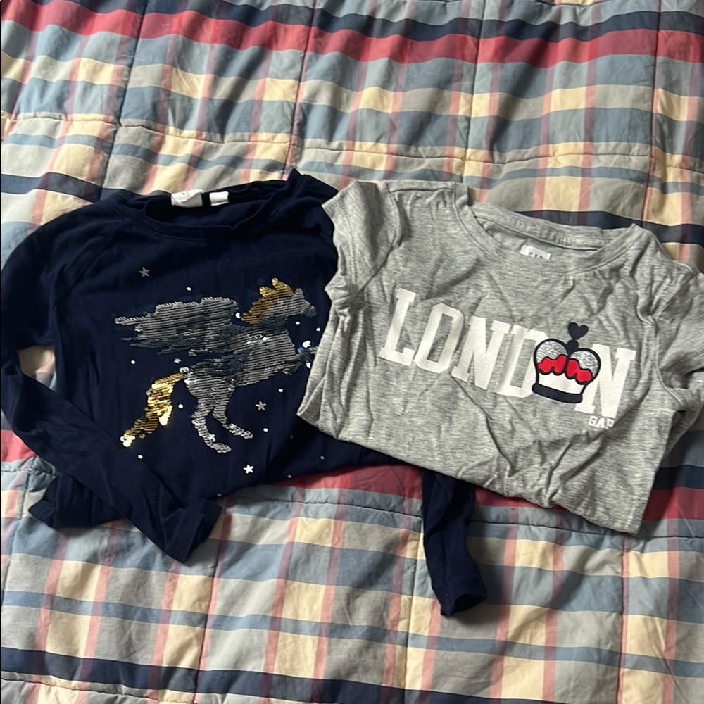 GAP Blue and Gray Long Sleeve Tees